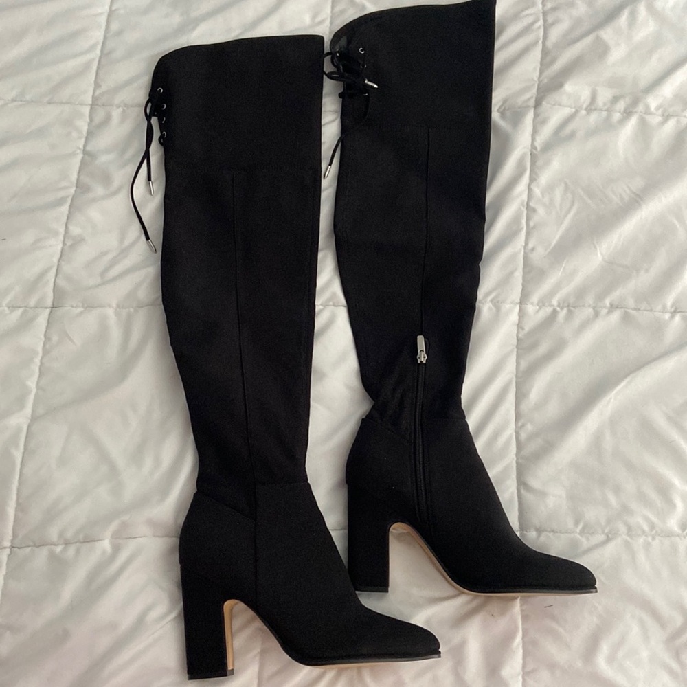 Sparkle Fabric Mark Fisher Thigh High Boots 10 New